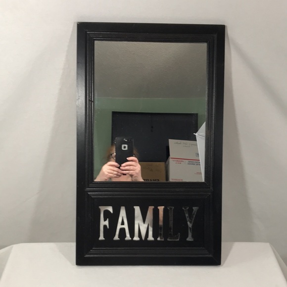 Wooden “Family” Cut-Out Decorative Hanging Mirror - Picture 5 of 12